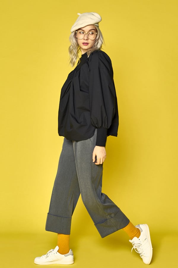 ANOTHER A Wide Leg Crop Trousers- Grey1
