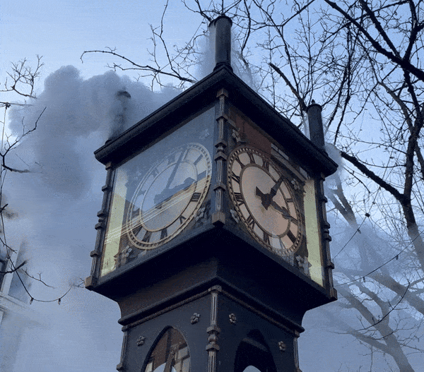 Gastown Steam Clock GIF